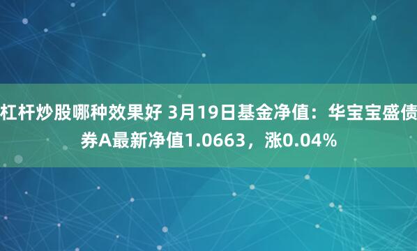 杠杆炒股哪种效果好 3月19日基金净值：华宝宝盛债券A最新净值1.0663，涨0.04%