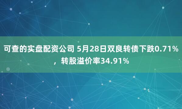 可查的实盘配资公司 5月28日双良转债下跌0.71%，转股溢价率34.91%