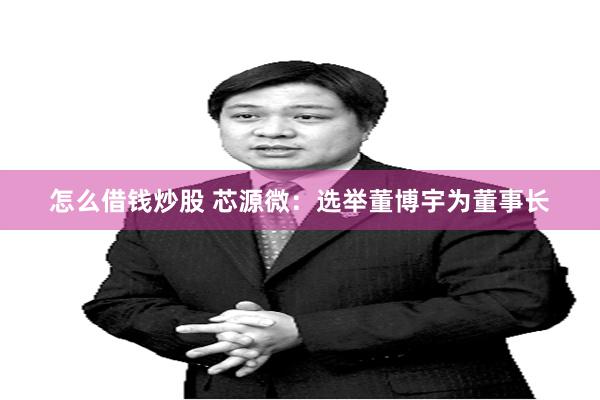怎么借钱炒股 芯源微：选举董博宇为董事长
